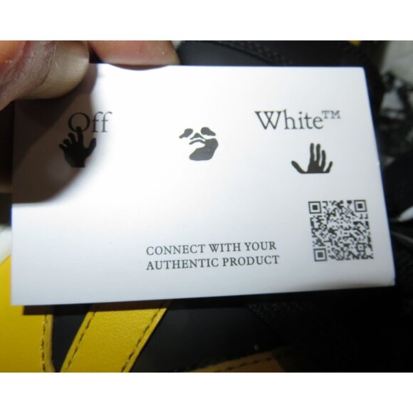 SOLD! Off White Virgil Abloh Out of office Sneakers Yellow Italian calf leather - Picture 13 of 16